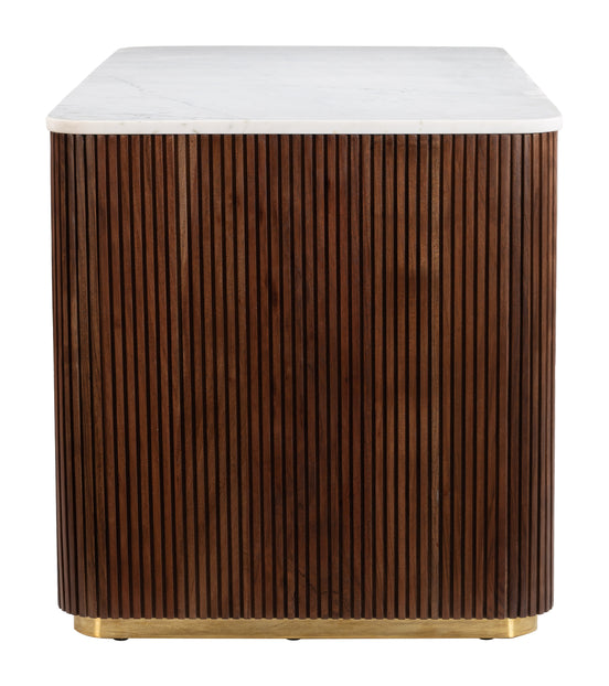 Obeah Desk White & Walnut