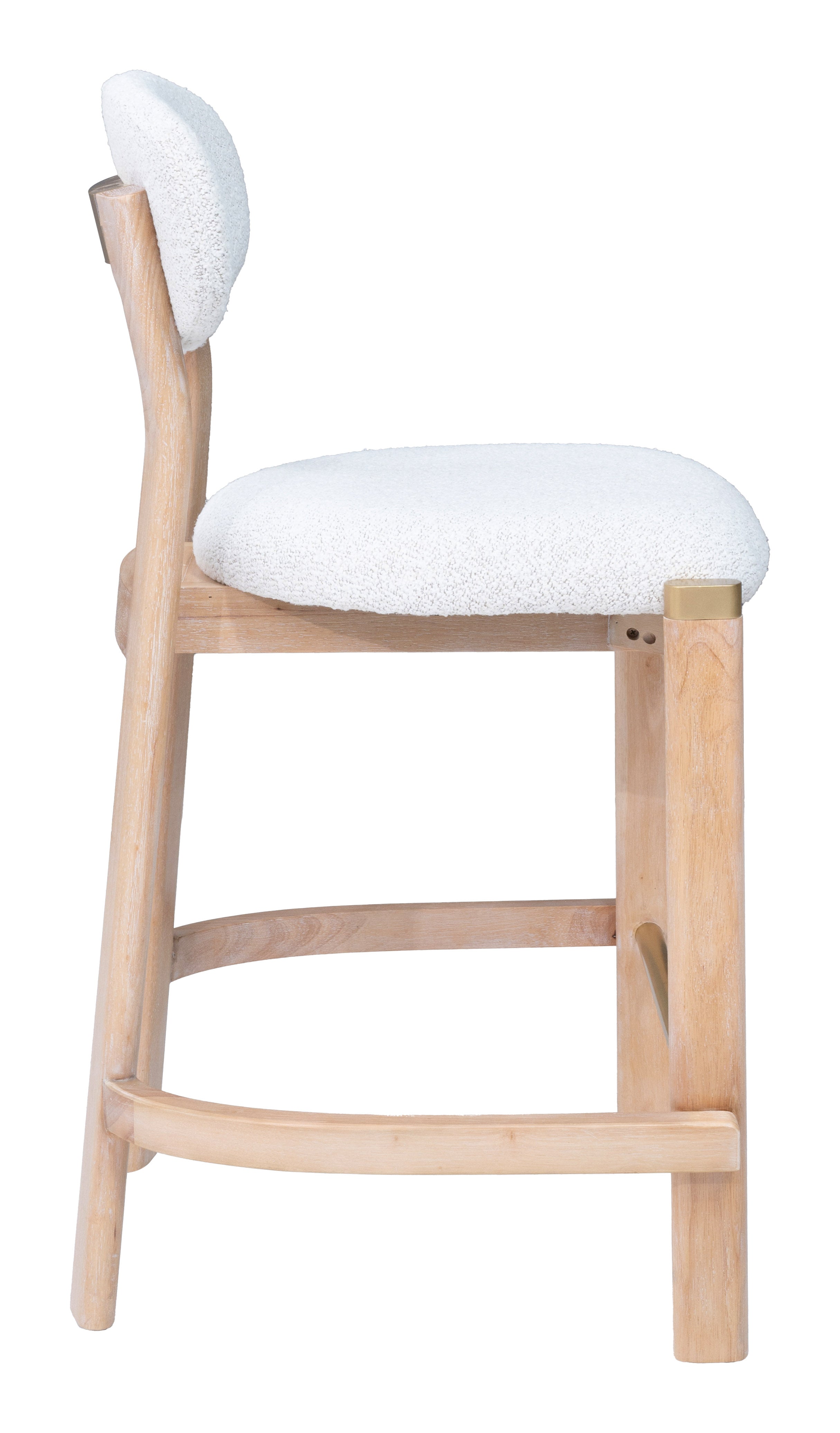 Rilou Counter Stool (Set of 2) White & Natural