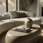 Denny - Modern Grey Concrete Large Oval Coffee Table - image 5