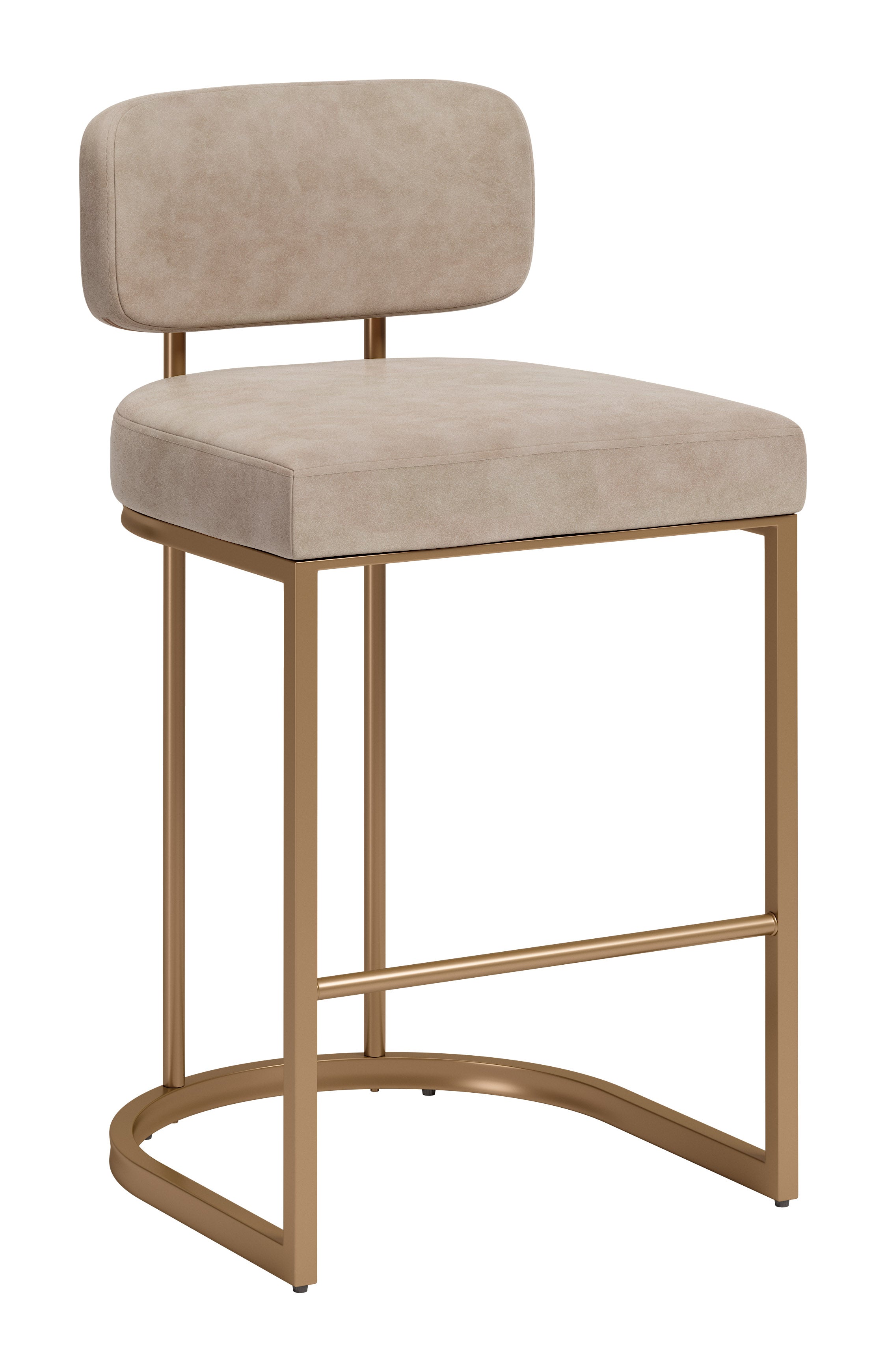 Velar Counter Stool (Set of 2) Beige & Bronze