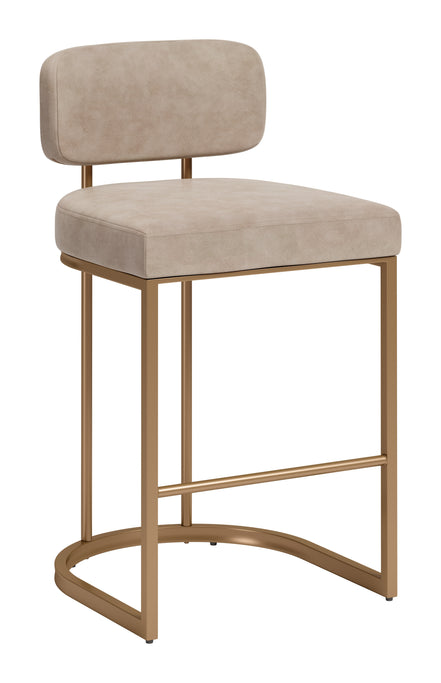 Velar Counter Stool (Set of 2) Beige & Bronze