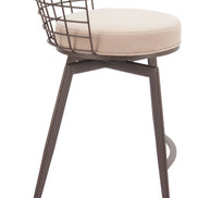 Saku Swivel Barstool Beige & Brown