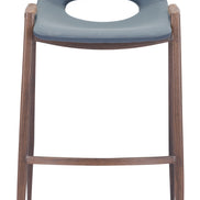 Desi Barstool (Set of 2) Azure Gray & Walnut