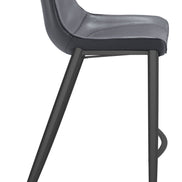 Magnus Barstool (Set of 2) Dark Gray & Black