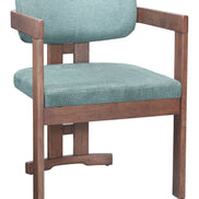 Poly Dining Chair Moss Gray & Walnut