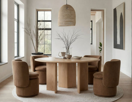 Masuda - Modern Natural Ash Round Dining Table - image 5