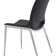 Ace Dining Chair (Set of 2) Black & Silver