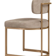 Velar Dining Chair (Set of 2) Beige & Bronze