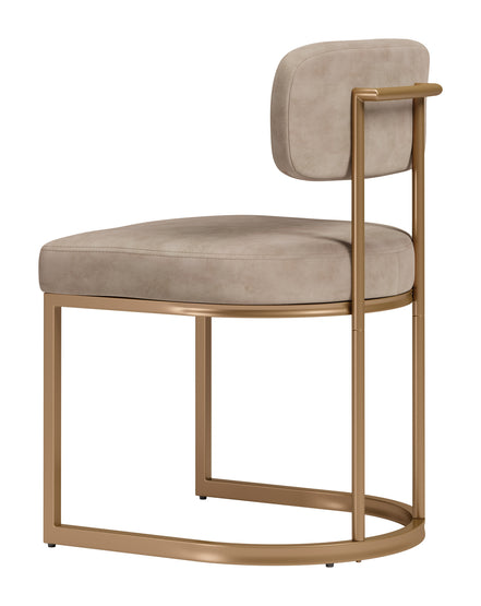 Velar Dining Chair (Set of 2) Beige & Bronze