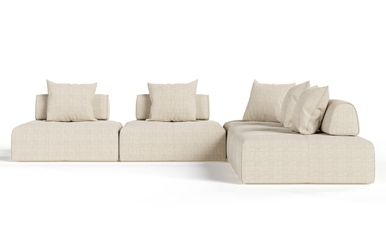 Mondo - Modern Modular Beige Fabric Sectional Sofa-5-Piece Sectional - image 2