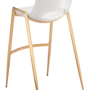 Desi Barstool (Set of 2) White & Gold