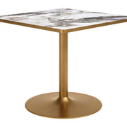 Caliza Dining Table White & Gold