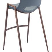 Desi Barstool (Set of 2) Azure Gray & Walnut