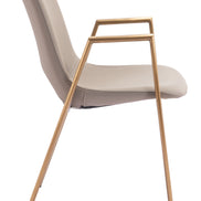 Desi Dining Chair (Set of 2) Beige & Gold