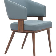 Poise Dining Chair Azure Gray & Walnut