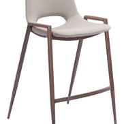 Desi Counter Stool (Set of 2) Beige & Walnut