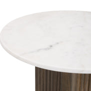 Tailo Side Table White & Brass