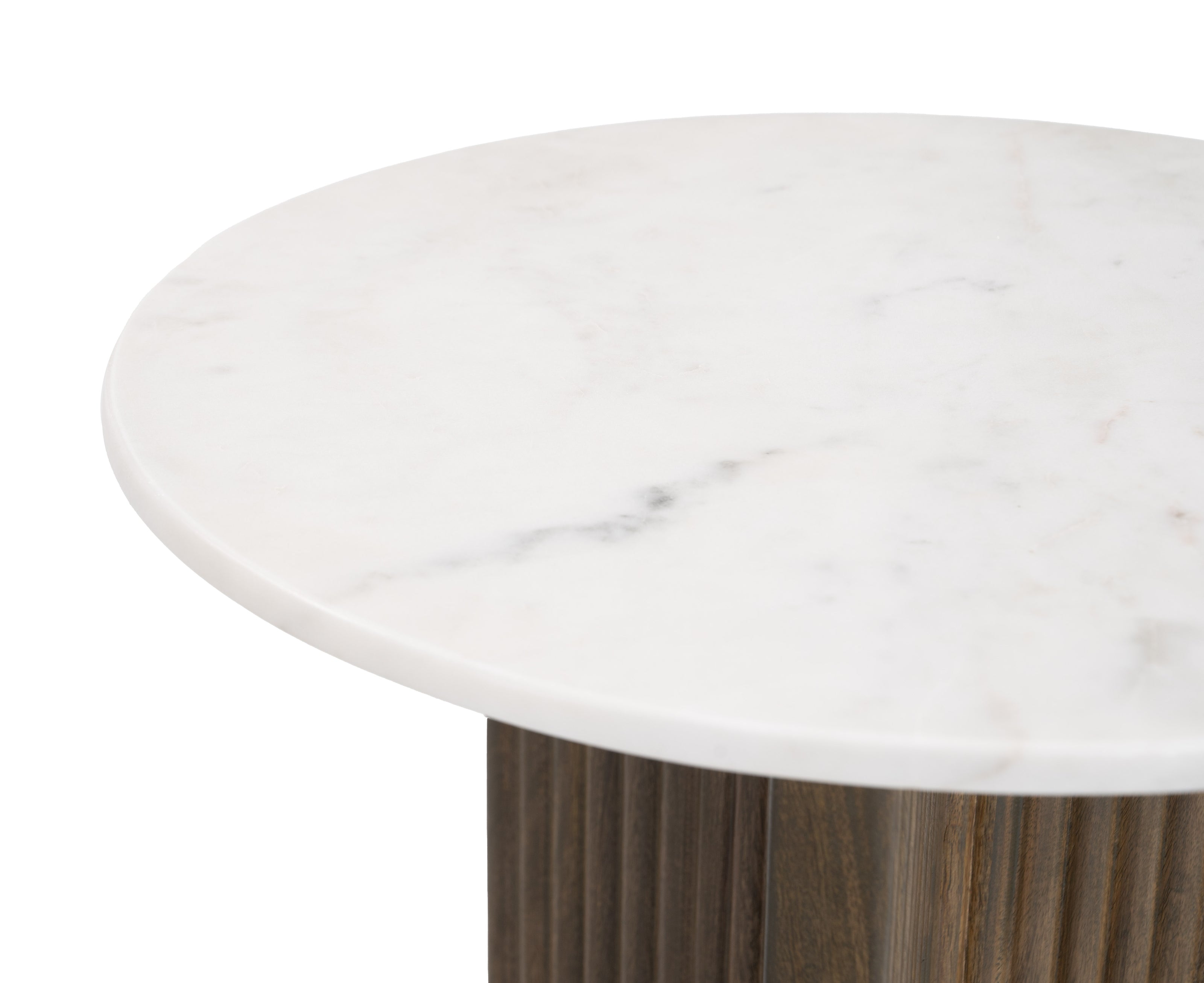 Tailo Side Table White & Brass