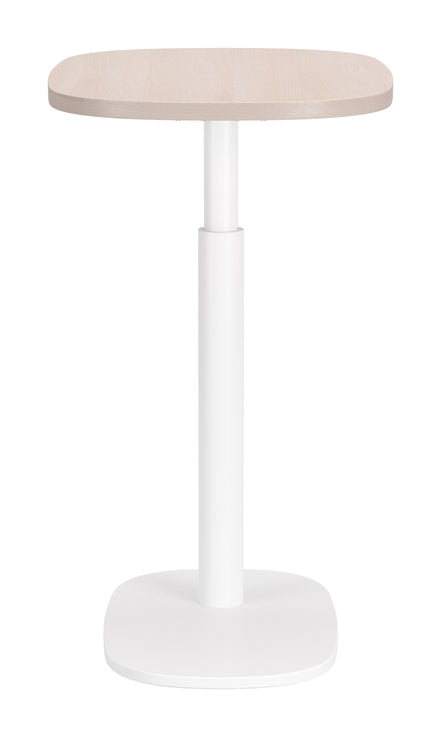 Buddy Adjustable Rotating Side Table Natural & White