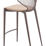 Silues Counter Stool (Set of 2) Taupe & Brown