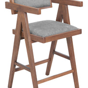 Delhi Counter Stool (Set of 2) Gray & Walnut