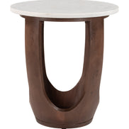 Vaan Side Table White & Walnut
