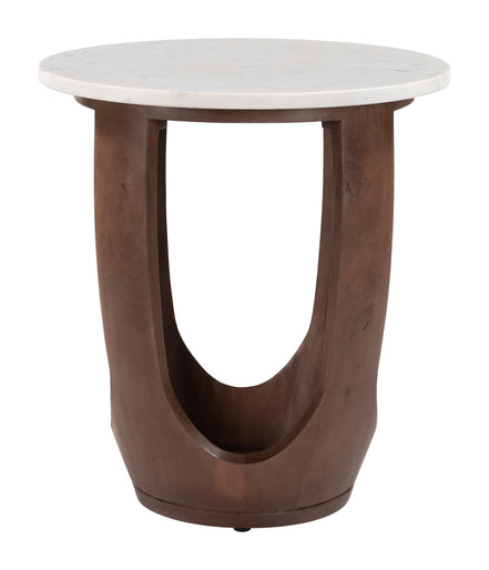 Vaan Side Table White & Walnut