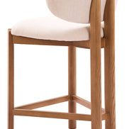 Rosetta Counter Stool (Set of 2) Beige & Walnut