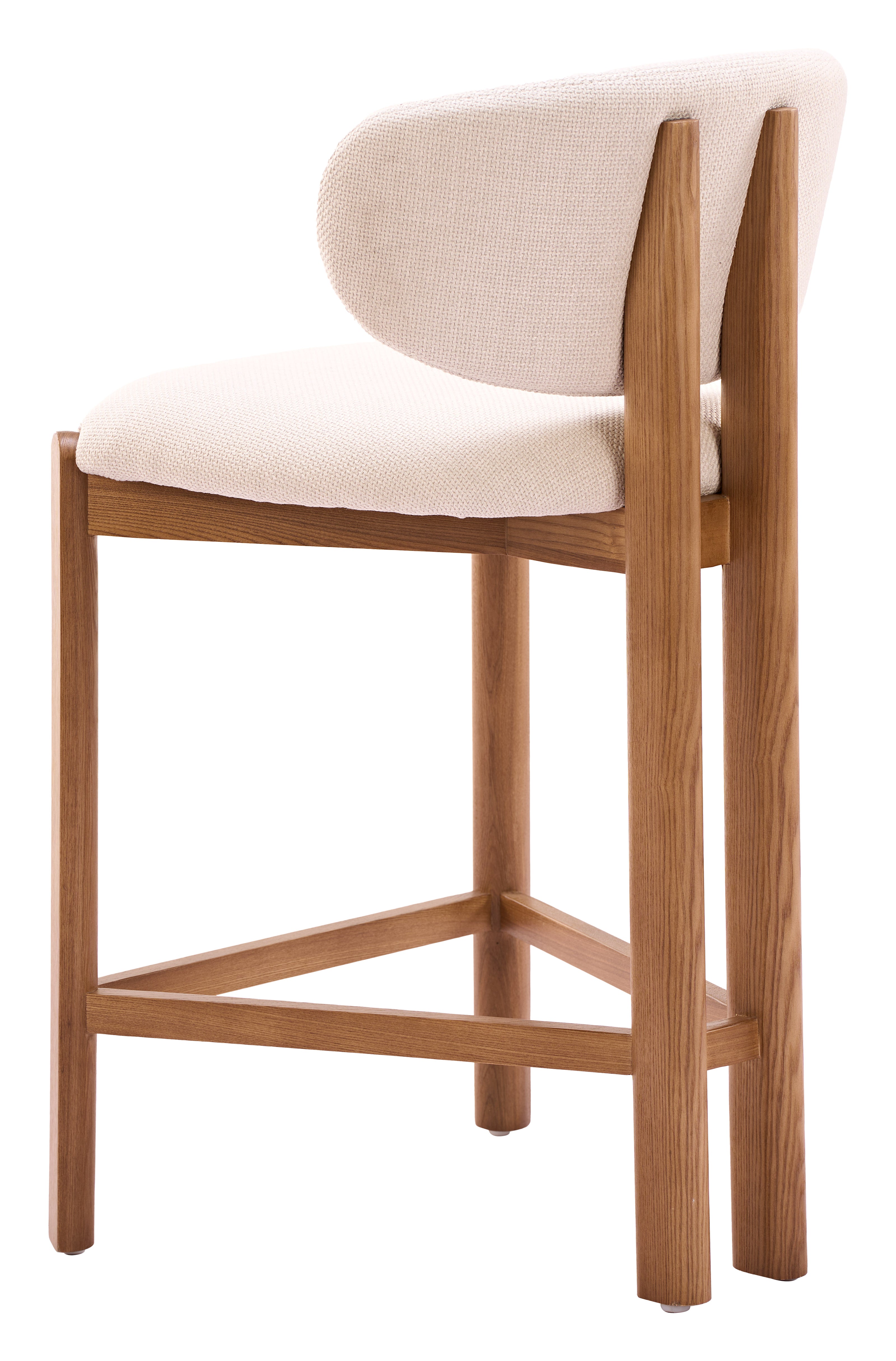 Rosetta Counter Stool (Set of 2) Beige & Walnut