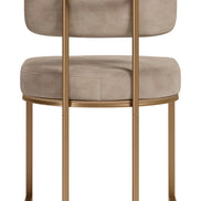 Velar Dining Chair (Set of 2) Beige & Bronze