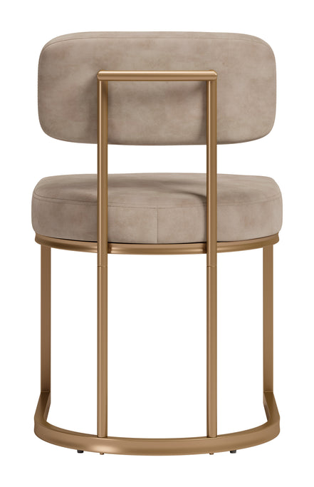 Velar Dining Chair (Set of 2) Beige & Bronze