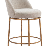 Nordhavn Swivel Counter Stool Beige & Gold