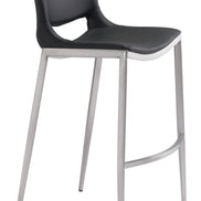 Ace Barstool (Set of 2) Black & Silver