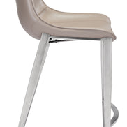 Magnus Counter Stool (Set of 2) Brown & Silver