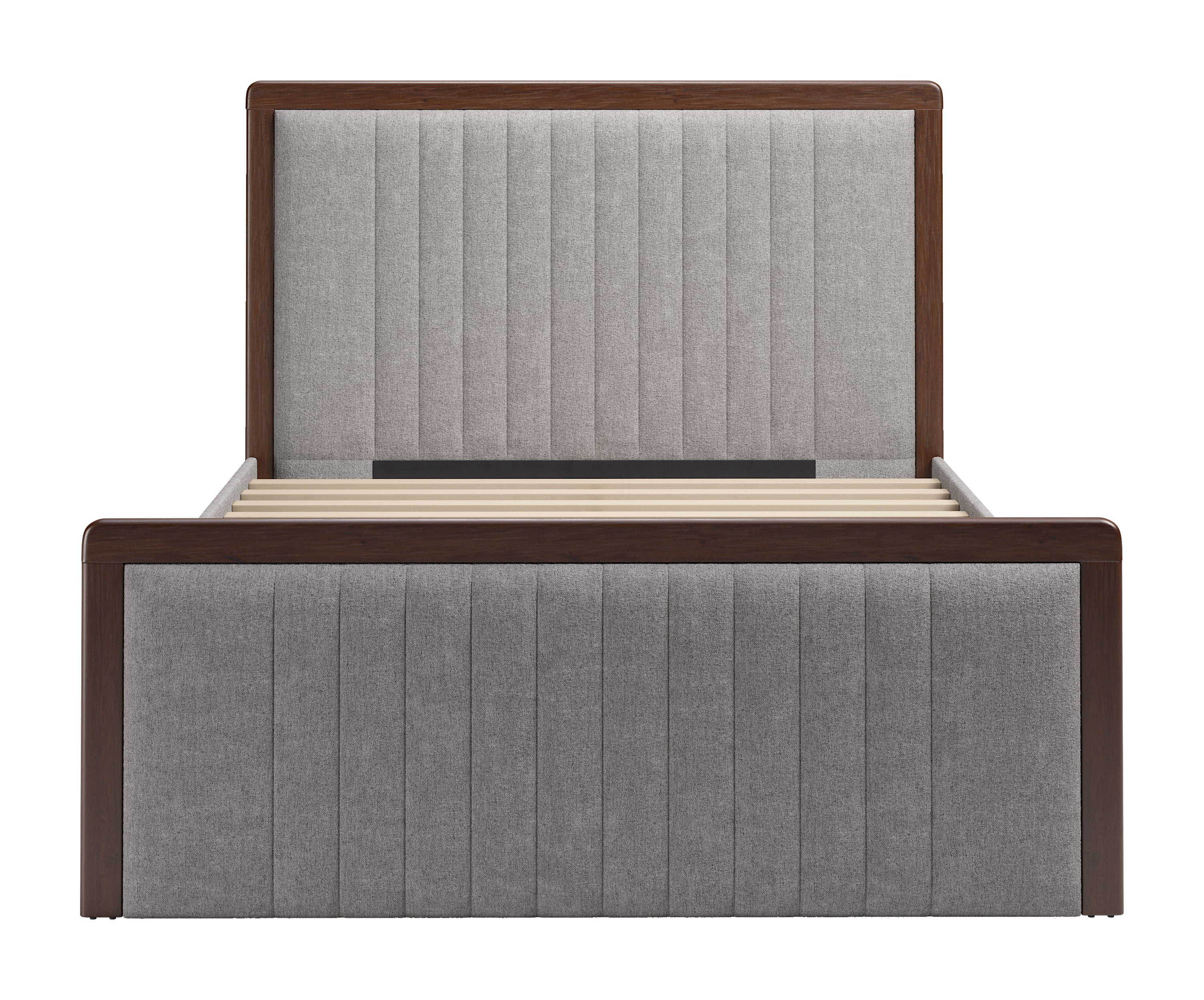 Somune Queen Bed Gray & Walnut