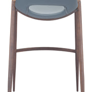 Desi Barstool (Set of 2) Azure Gray & Walnut