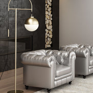 Waterloo Floor Lamp White & Bronze