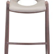 Desi Barstool (Set of 2) Beige & Walnut