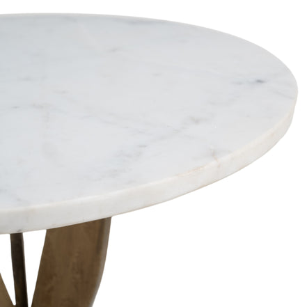 Ophelia Side Table White & Brass