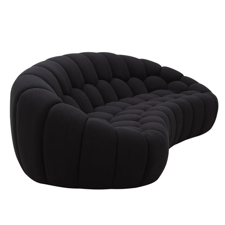 Yolonda - Modern Curved Black Fabric Sofa - image 2