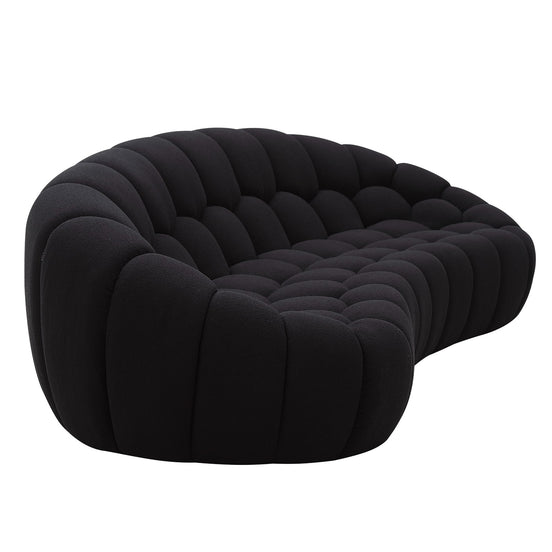 Yolonda - Modern Curved Black Fabric Sofa - image 2