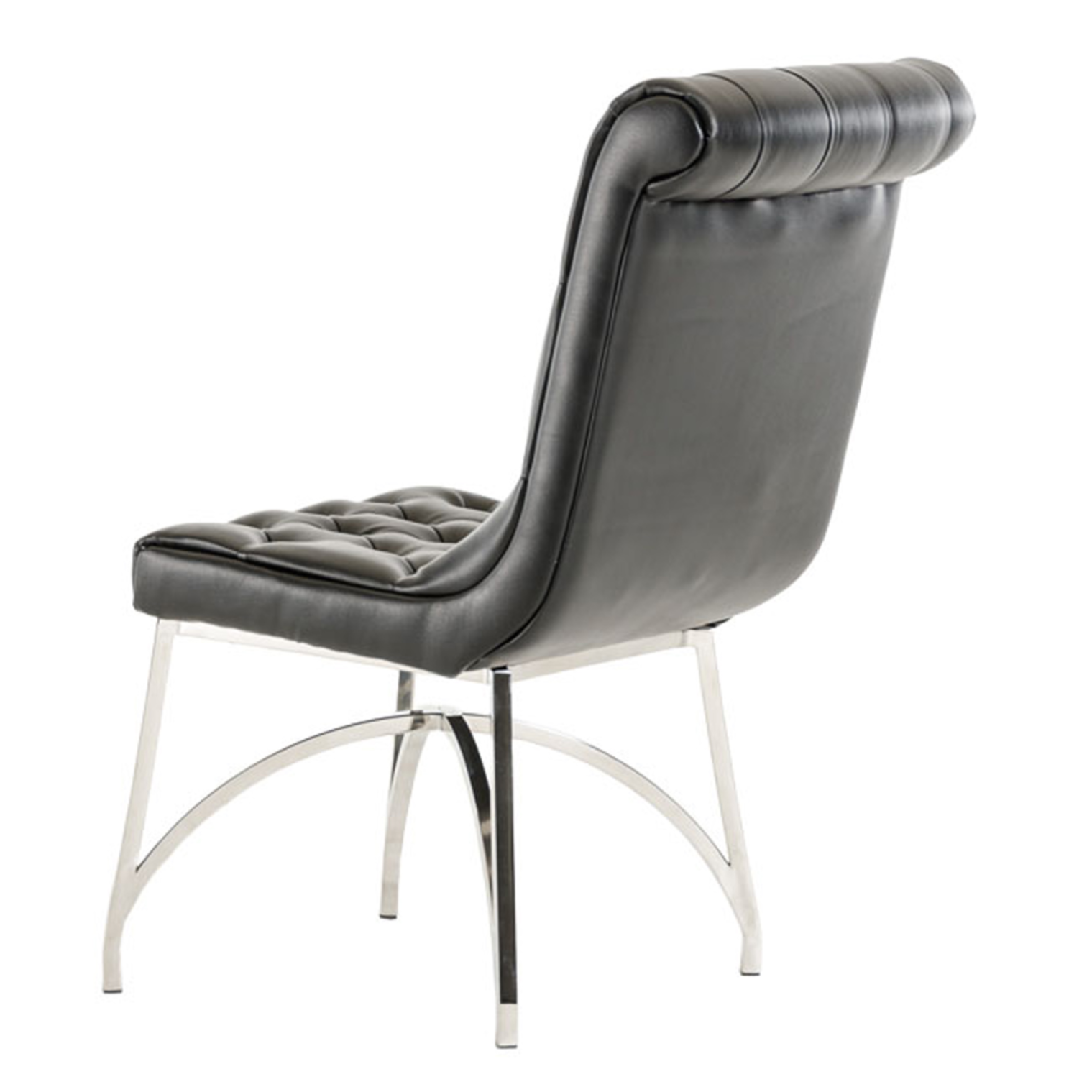 Silvie Modern Black Leatherette Dining Chair - image 4