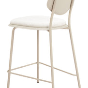 Zeal Counter Stool (Set of 4) Light Gray & Beige