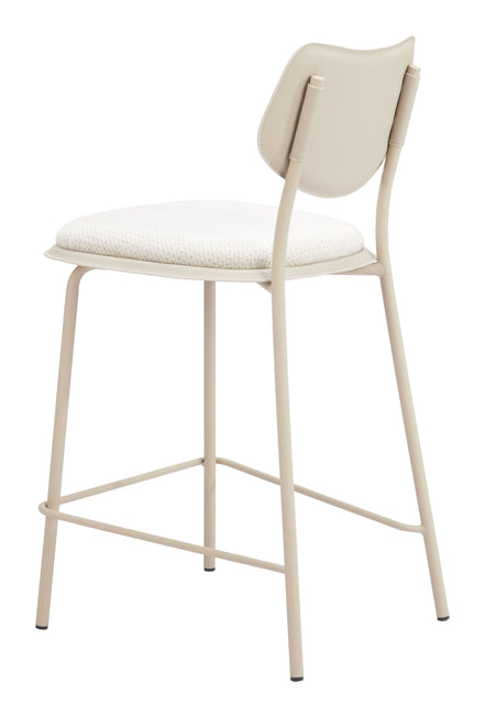 Zeal Counter Stool (Set of 4) Light Gray & Beige