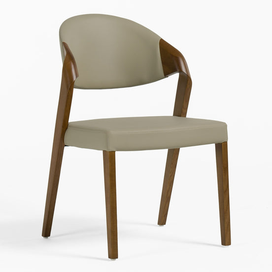 Arlo Mid-Century Beige & Walnut Dining Chair (Set of 2) - image 2