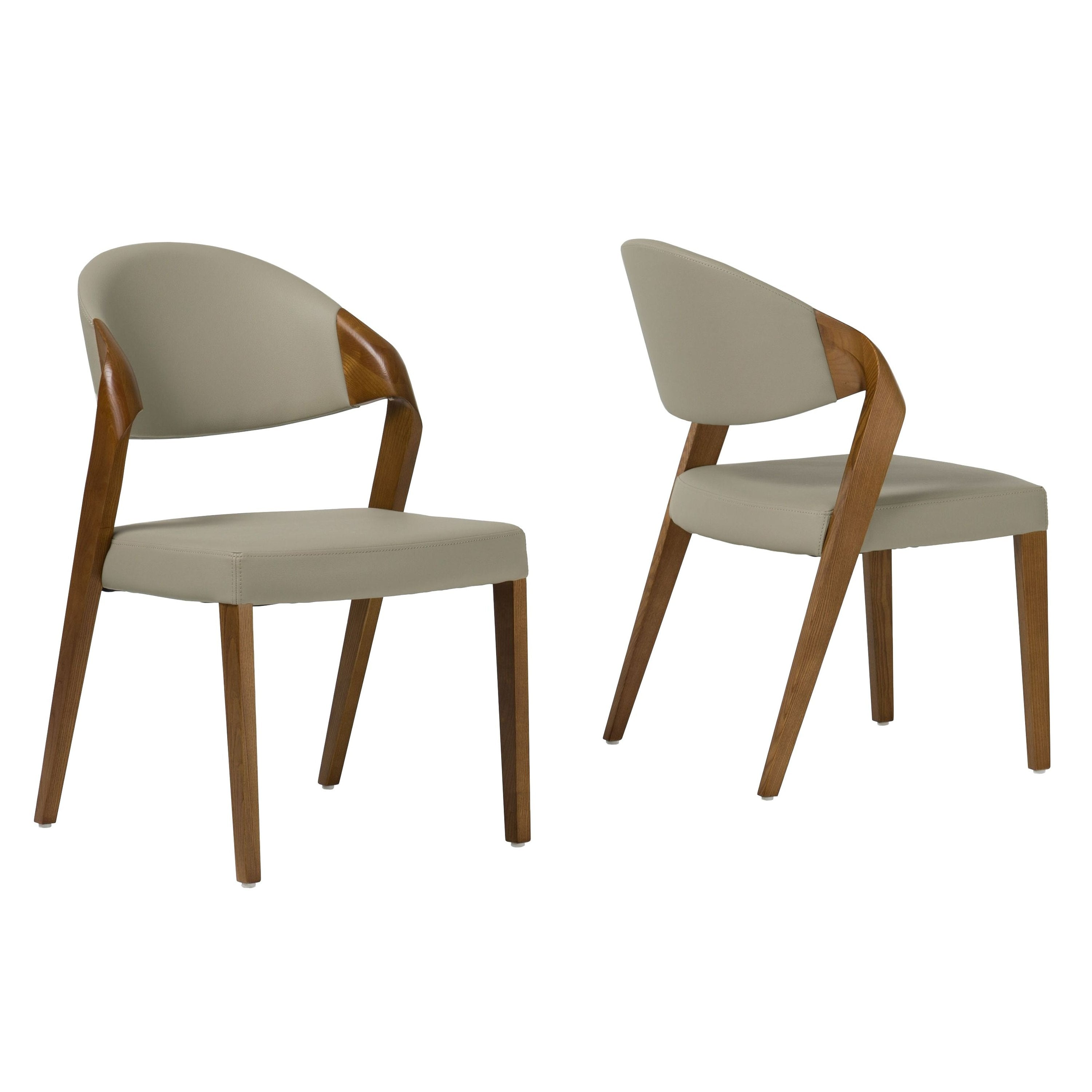 Arlo Mid-Century Beige & Walnut Dining Chair (Set of 2) - image 3