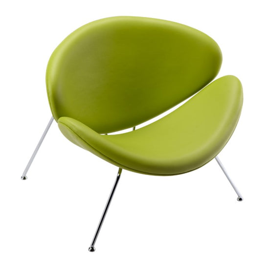 Anais Mid-Century Green Leatherette Accent Chair