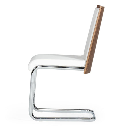 Morgan - Modern White & Walnut Dining Chair (Set of 2) - image 3