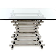Crawford Modern Clear Glass Square Dining Table - image 4