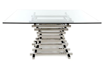 Crawford Modern Clear Glass Square Dining Table - image 4
